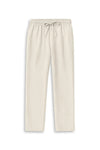 Straight-Leg Co-Linn Drawstring Trousers Cream