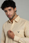 High Quality Cotton Shirt Beige