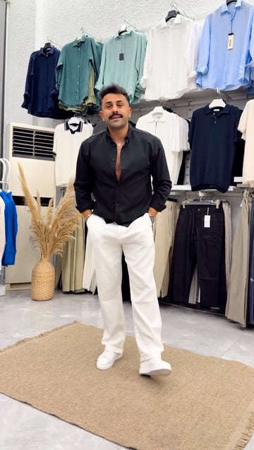 Pure Weave Soft Comfort Cord Set Black & White