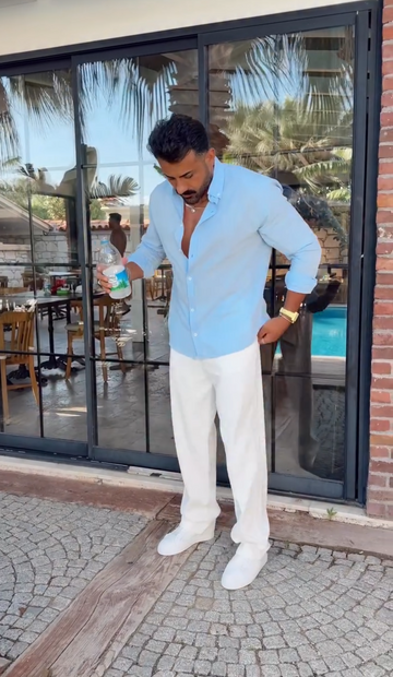 Pure Weave Soft Comfort Cord Set Sky & White