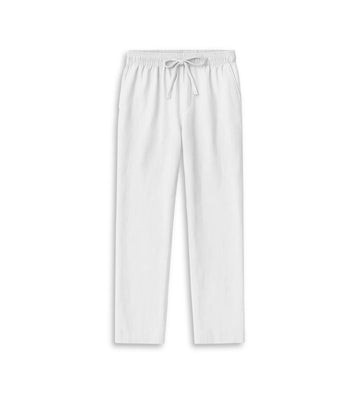 Straight-Leg Co-Linn Drawstring Trousers White