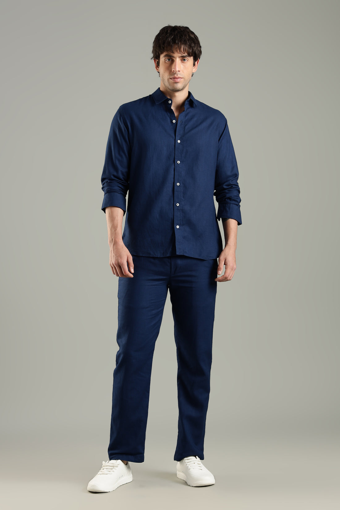 Prime Linen Top & Bottom Set Blue