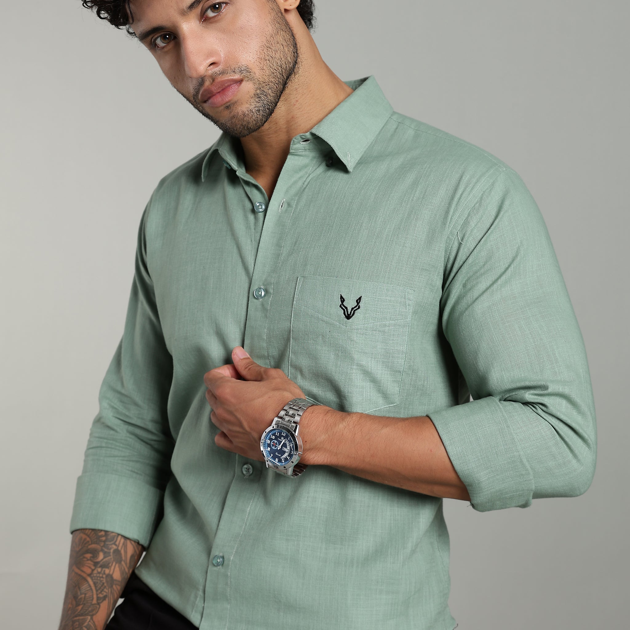 High Quality Cotton Shirt Mint Green
