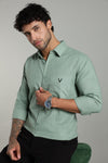 High Quality Cotton Shirt Mint Green