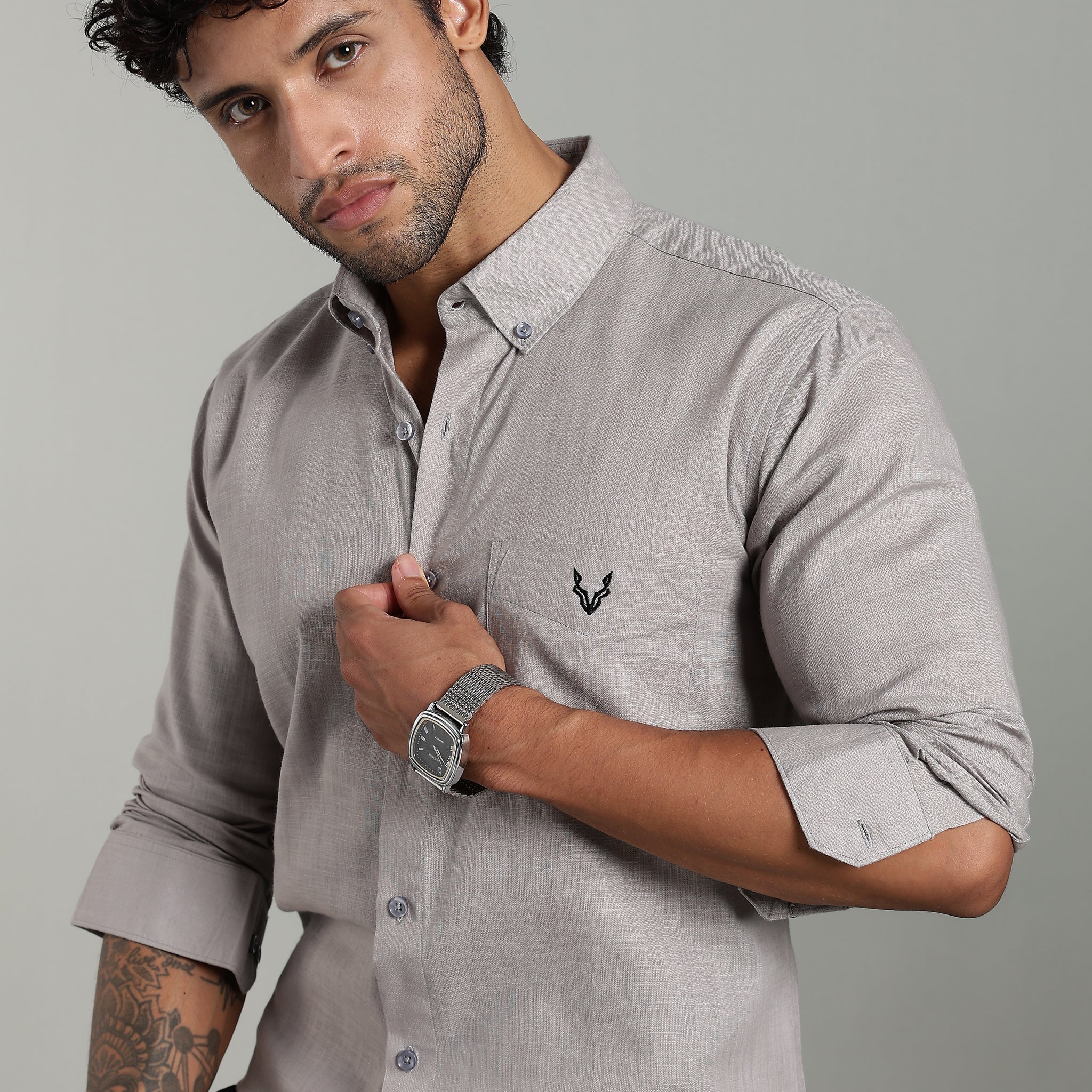 High Quality Cotton Shirt Gray