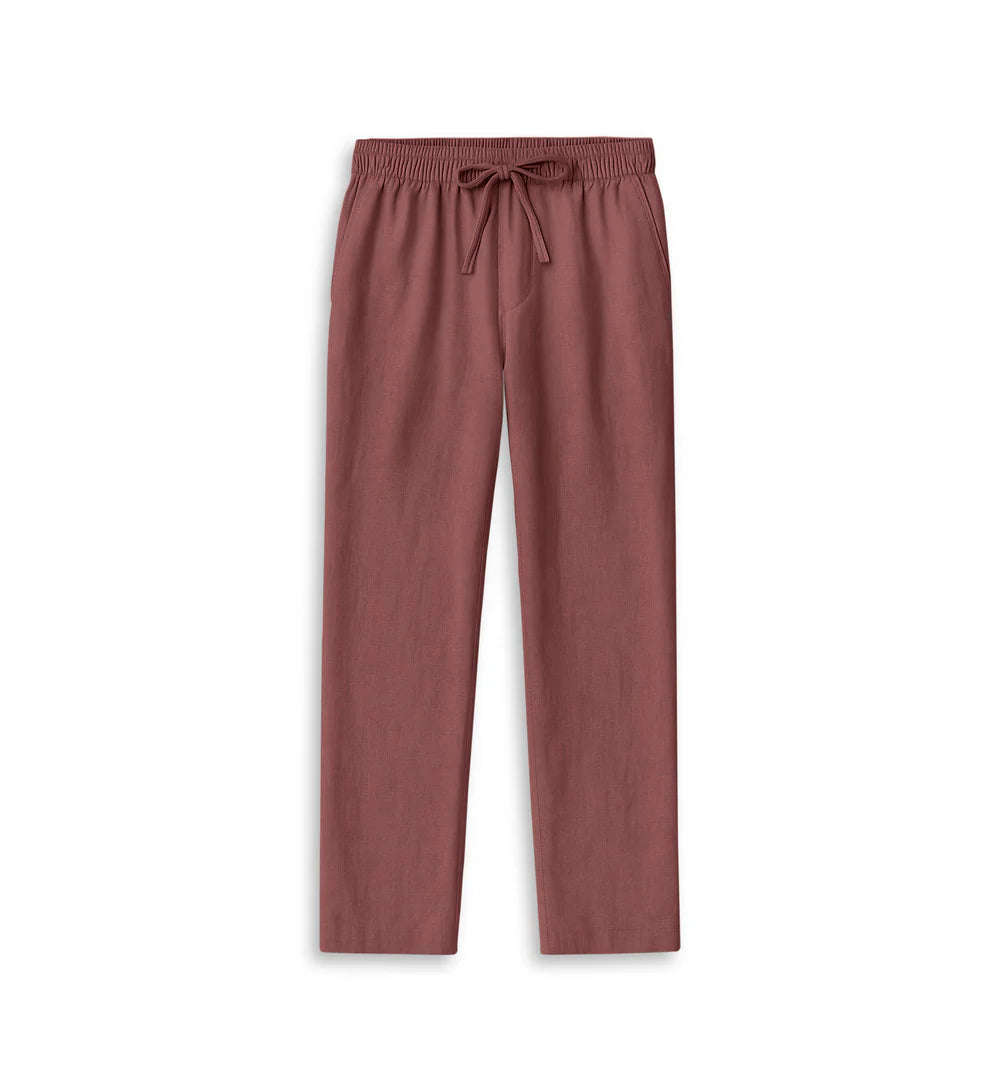 Straight-Leg Co-Linn Drawstring Trousers Brown